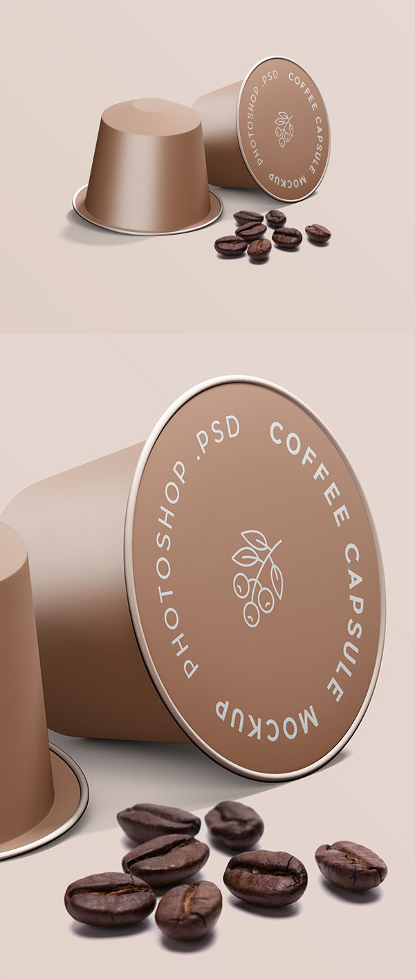 Free Espresso Coffee Capsule Mockup