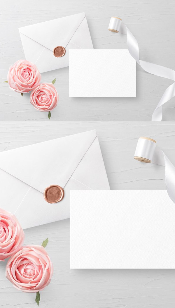 Invitation Card with Envelope Mockup