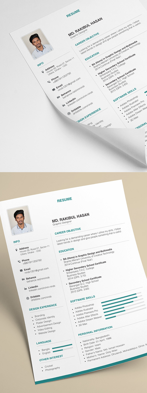 25 Fresh Free Professional Resume Templates - 17