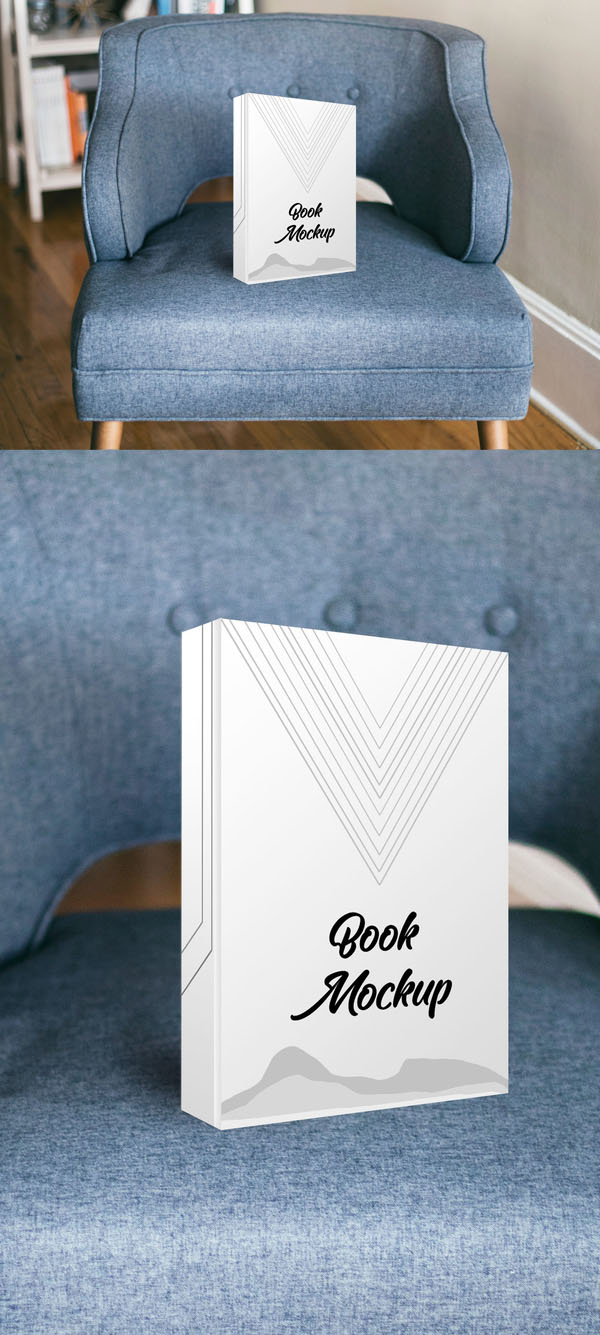 Realistic Book Cover Mockup Free PSD