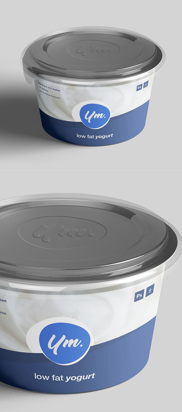 Free Yogurt Package Mockup PSD