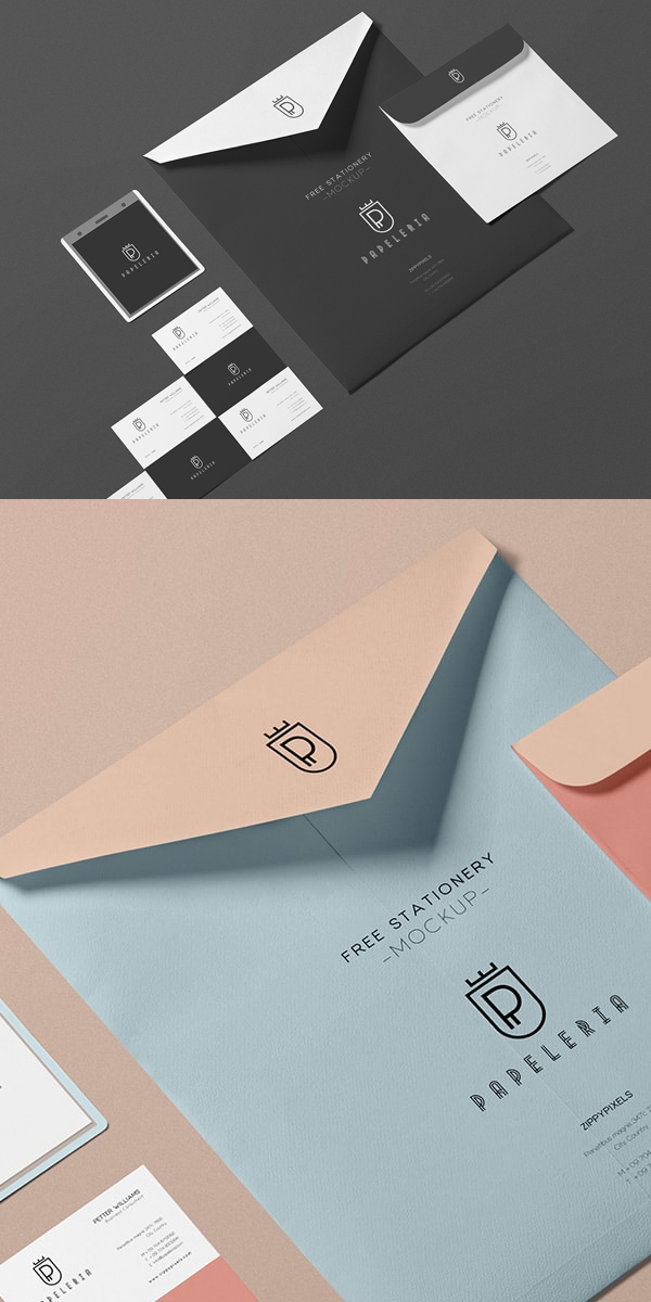 Free Beautiful Envelope Mockup PSD