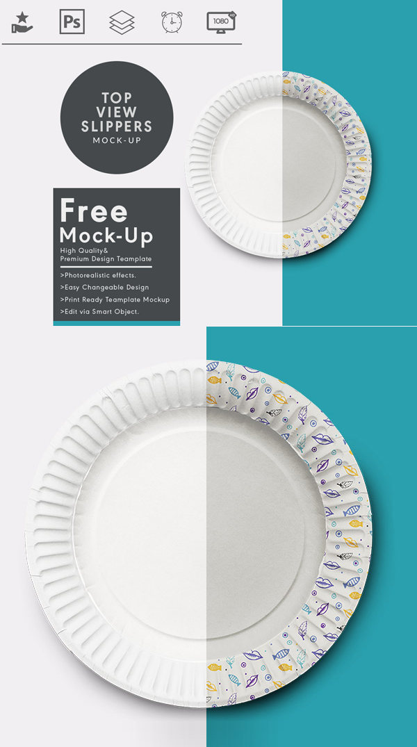 Free Top View Dish MockUp PSD