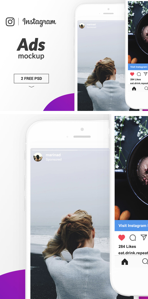 Free Instagram Ads Mockup PSD Template