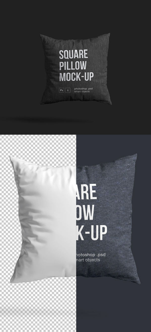 Free Square Pillow Mockup