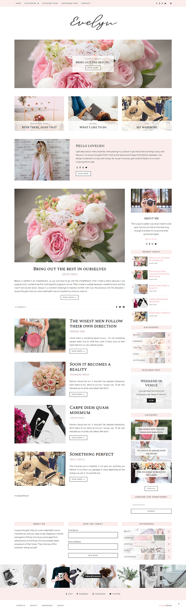 WordPress Blog Theme - Evelyn