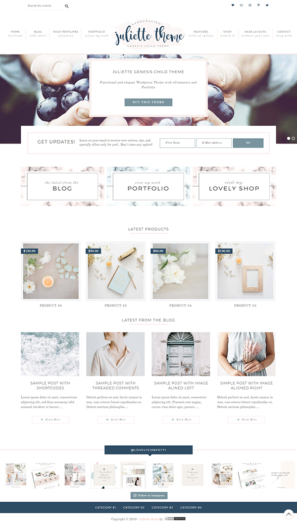 Portfolio eCommerce Genesis theme Ju