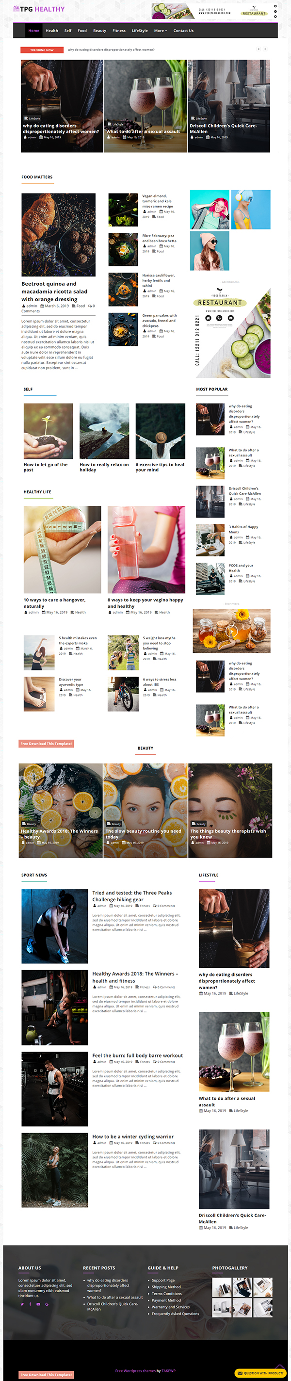 TPG Healthy Magazine WordPress