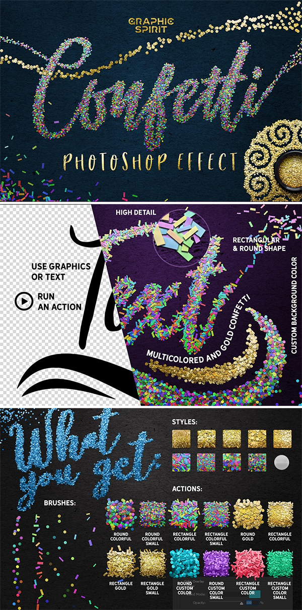 CONFETTI Effect for Photoshop