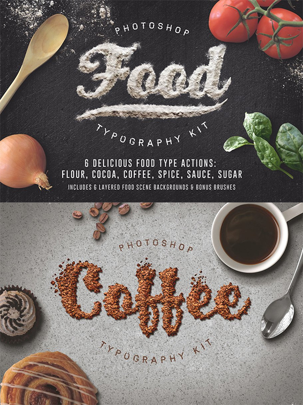 Food Typography PSD Actions