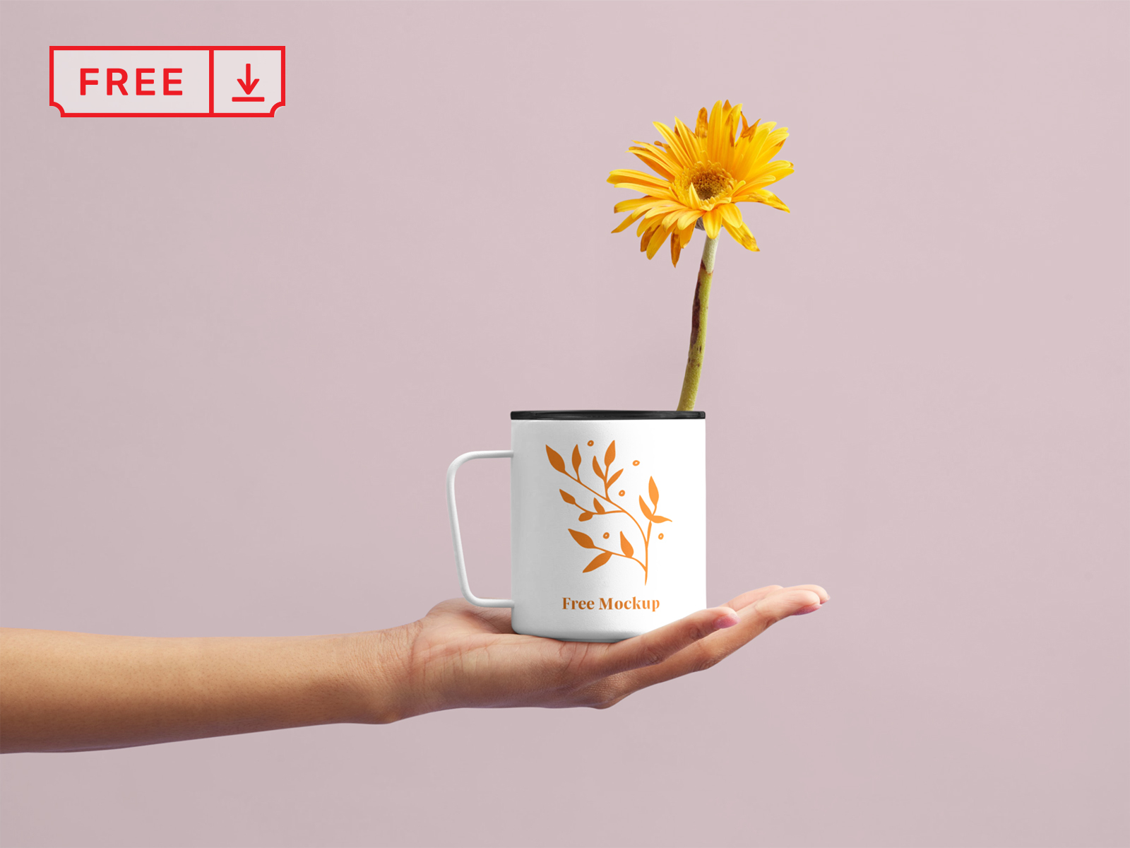 Free Flower Cup Mockup