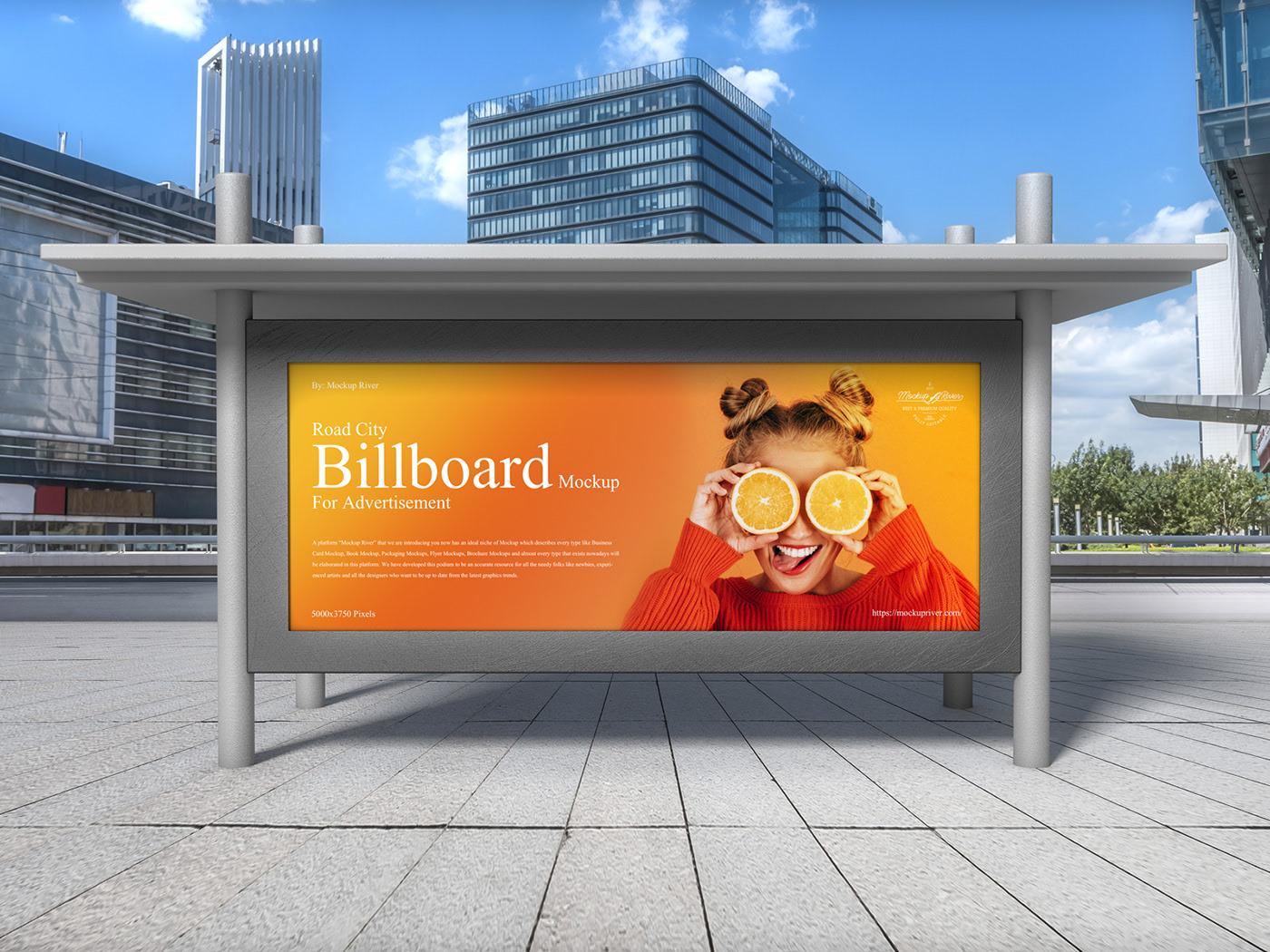 Free Road City Billboard Mockup For Advertisement