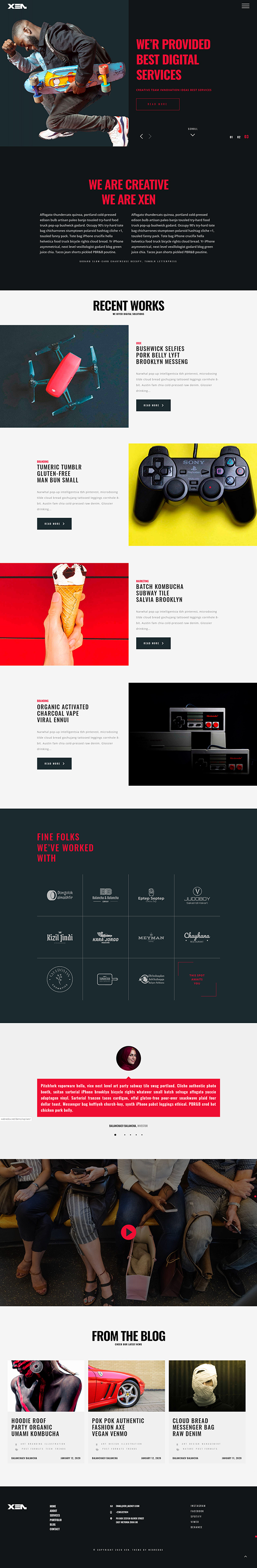 XEN - Creative Portfolio Agency WordPress Theme