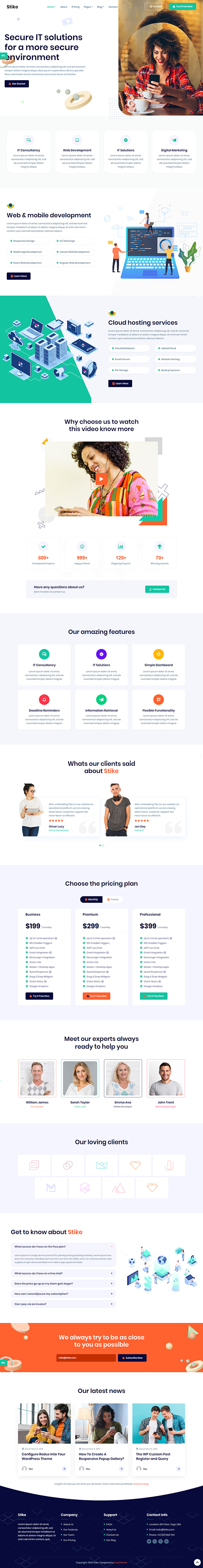 Stike - IT Startups WordPress Theme