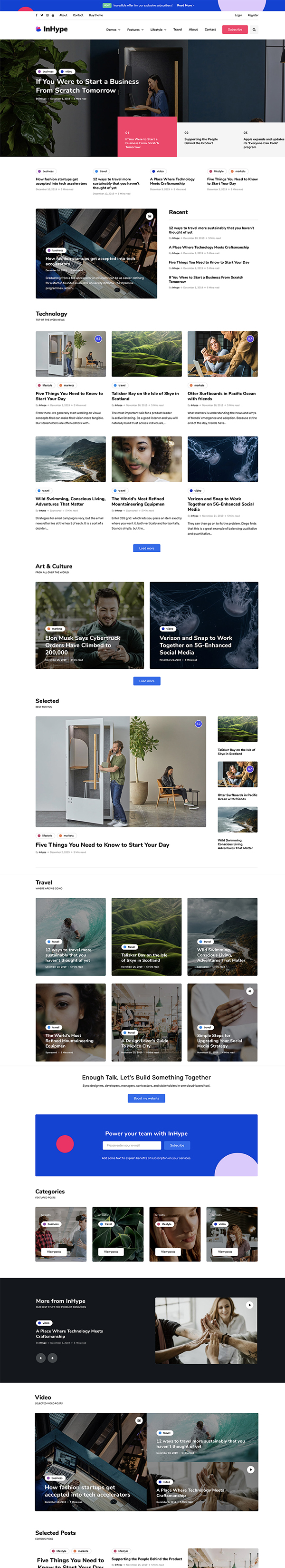 InHype - Blog & Magazine WordPress Theme