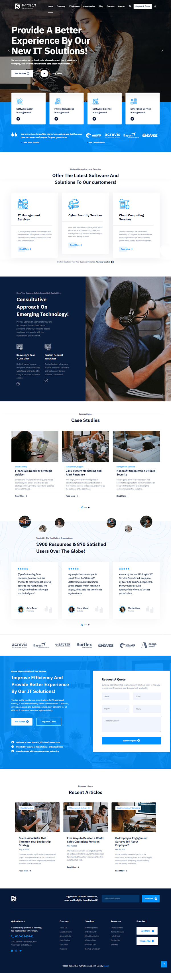 Datasoft - IT Solutions & Services WordPress Theme