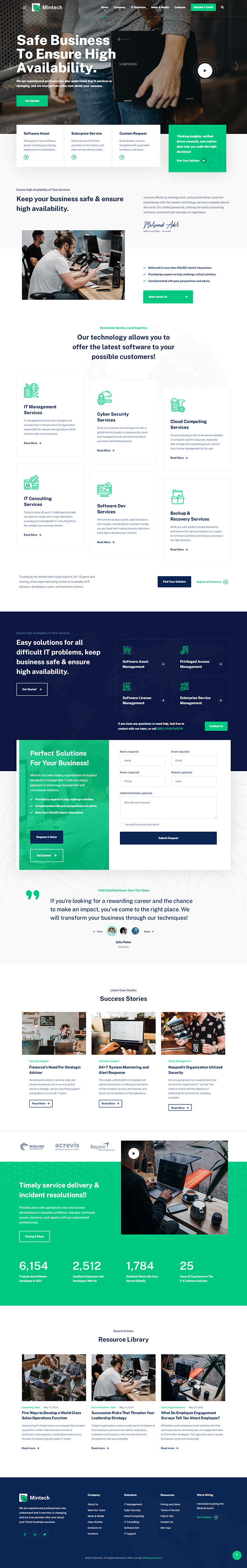 Mintech - IT Solutions & Services WordPress Theme