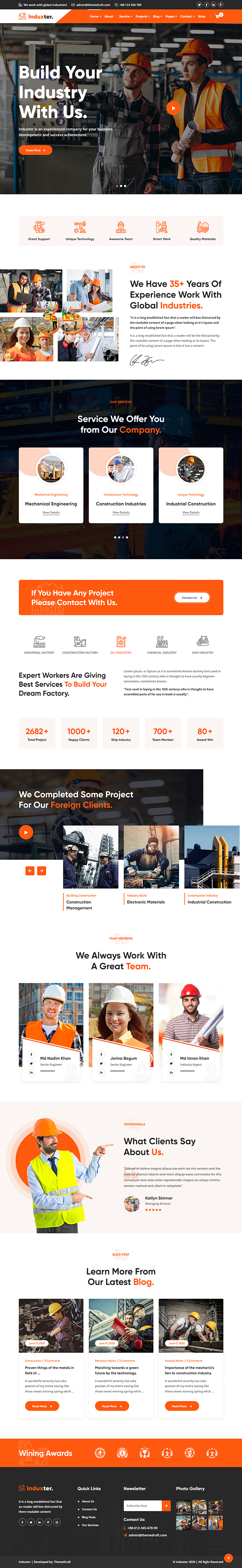 Induxter - Industry And Factory WordPress Theme