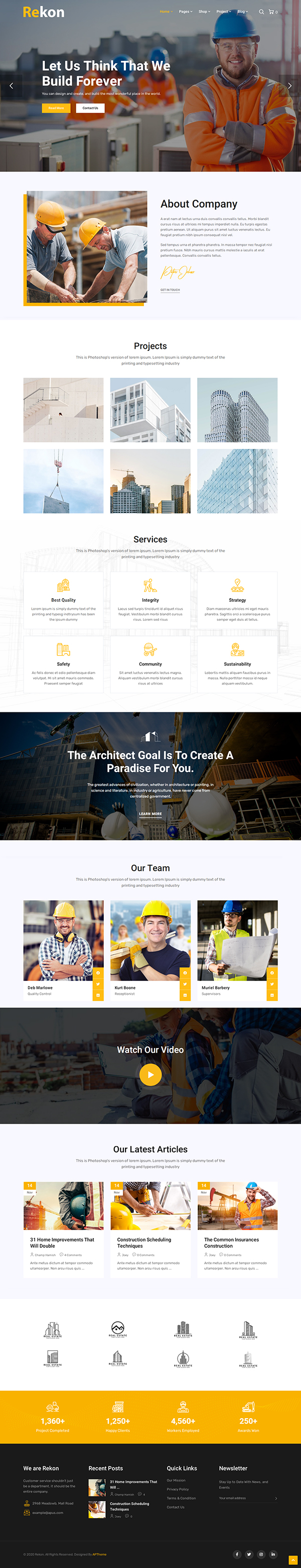 Rekon - Construction WordPress Theme