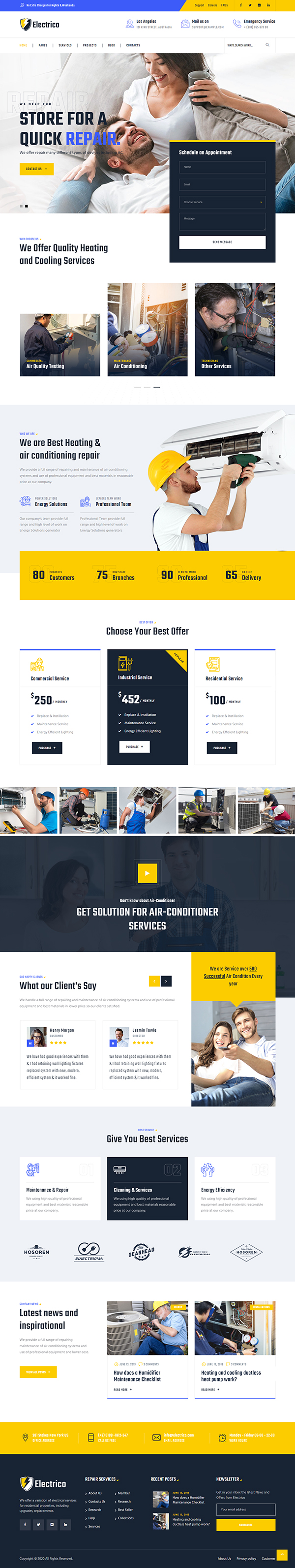 Electrico - Repair and Multi Services WordPress Theme