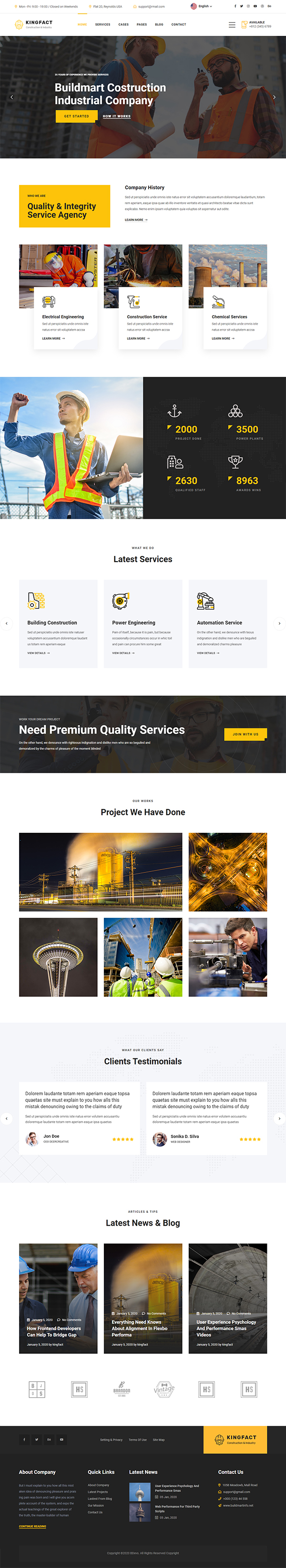 Kingfact | Industry & Factory WordPress Theme