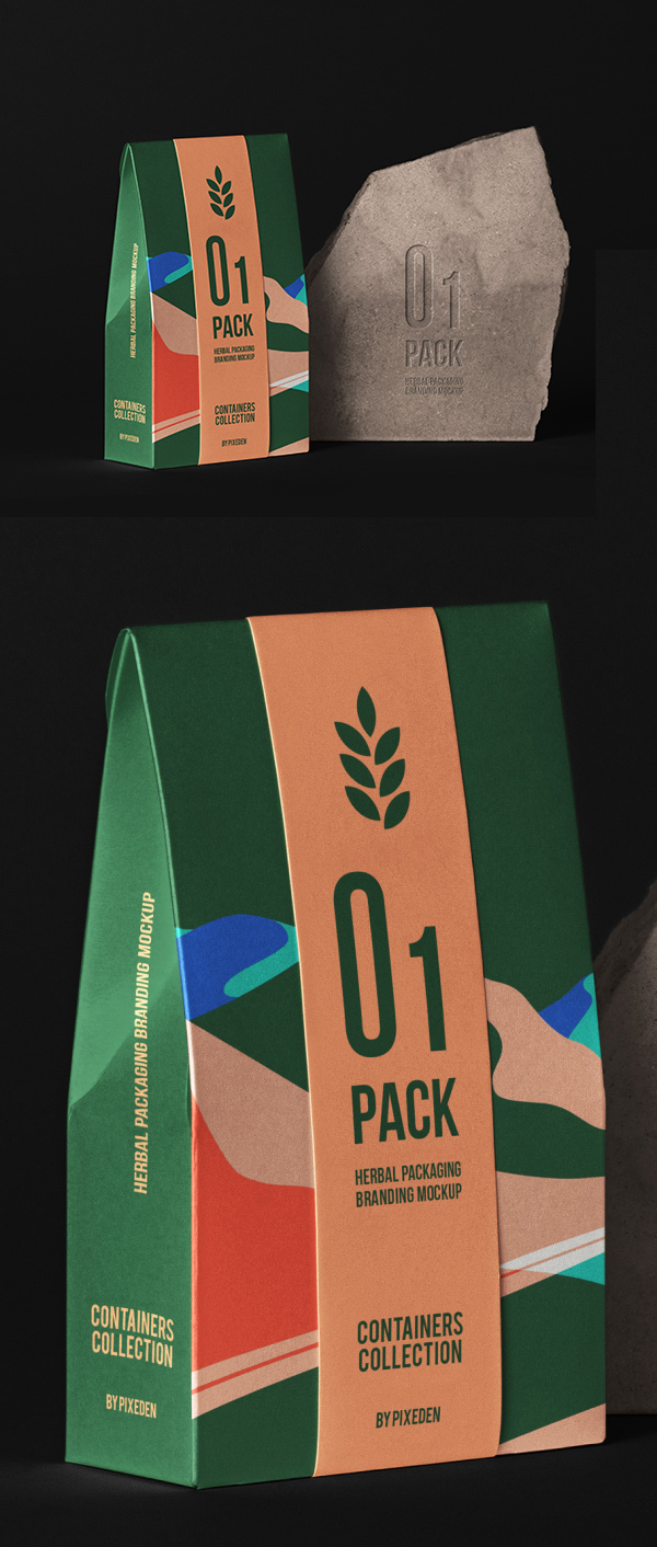 Free Herbal Psd Bag Packaging Mockup