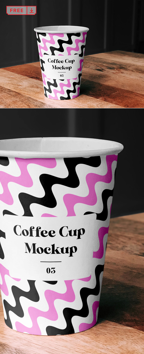 Free Paper Coffee Cup Mockup