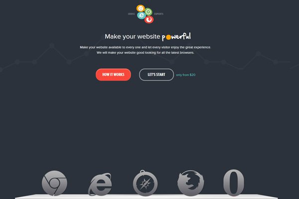 dark website cross browser experts layout homepage