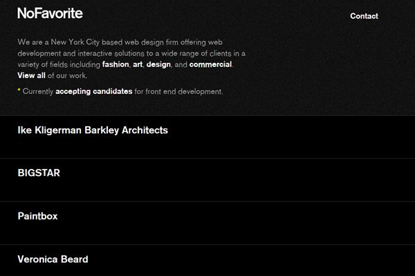 nofavorite custom web design firm homepage