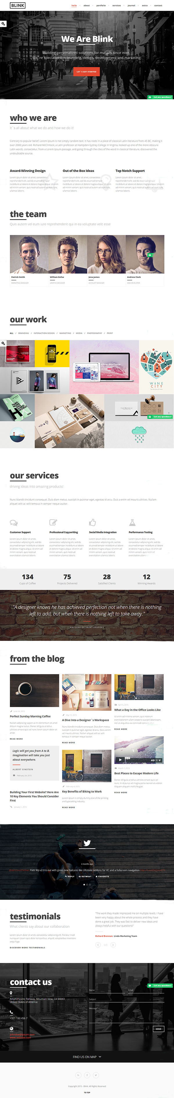 Blink - Parallax One Page WordPress Theme