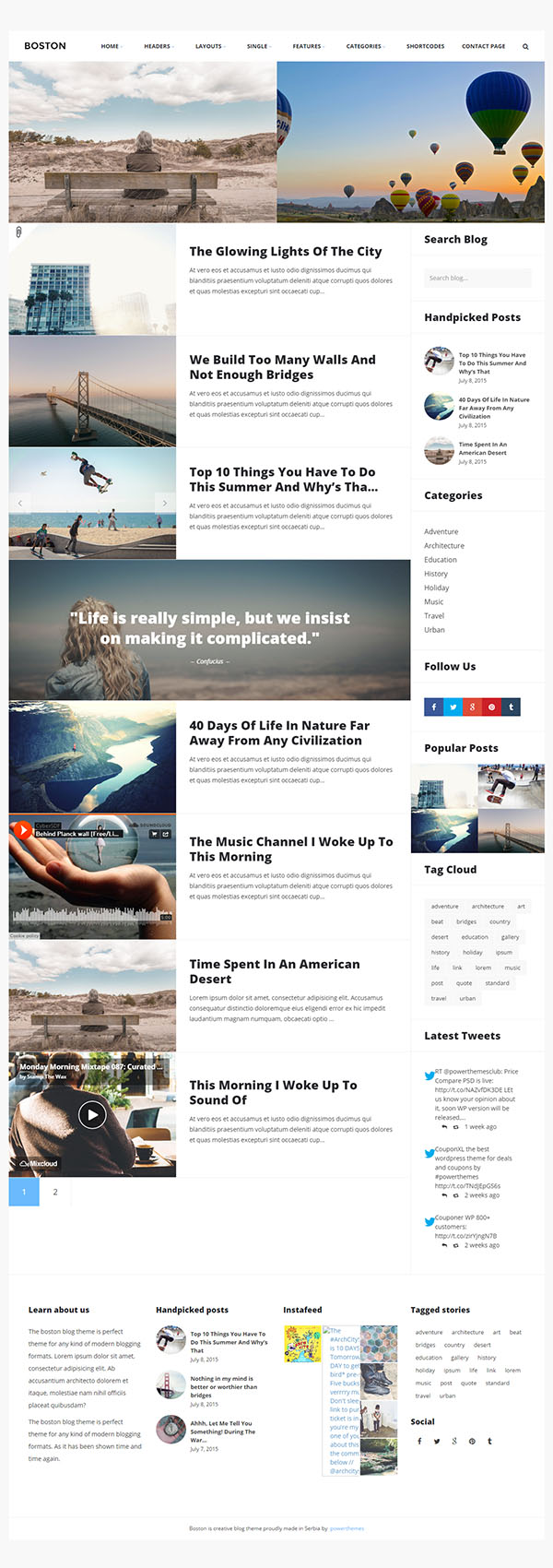 Boston - Urban Responsive WordPress Blog Theme