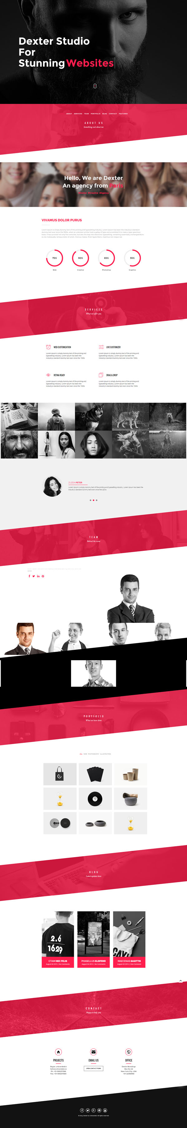 DEXTER - Multipurpose One Page Slant WP Theme