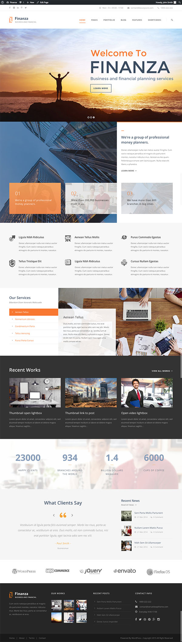 Finanza - Business & Financial WordPress Theme