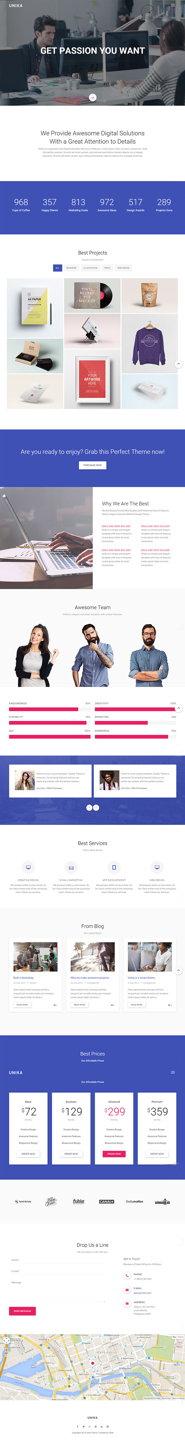 Unika | Responsive Material Design WP Theme