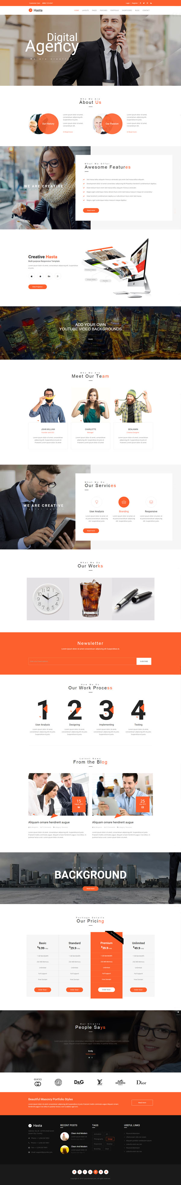 Hasta - Responsive Multi-Purpose HTML5 Template