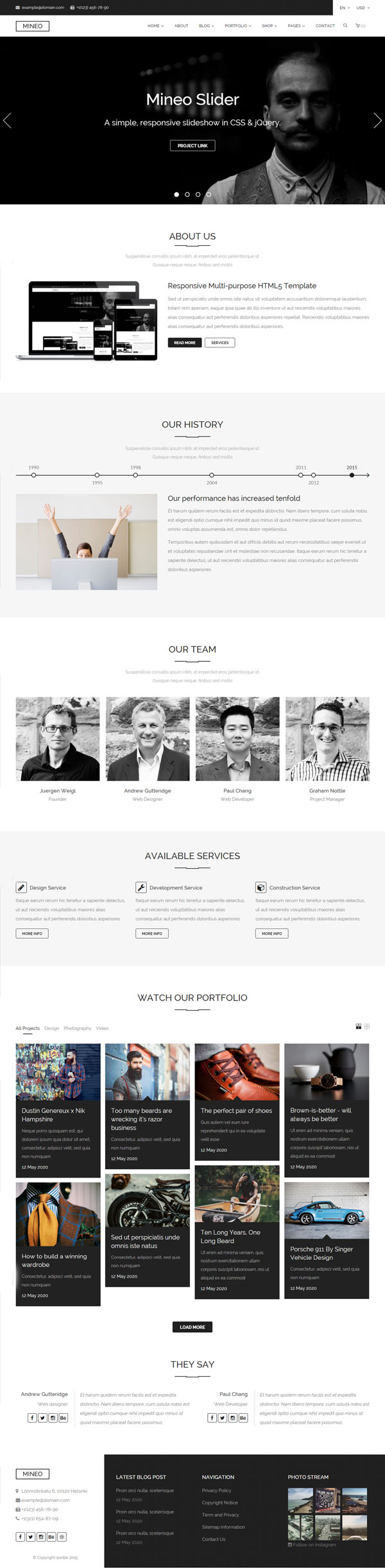 Mineo - MultiPurpose HTML Template