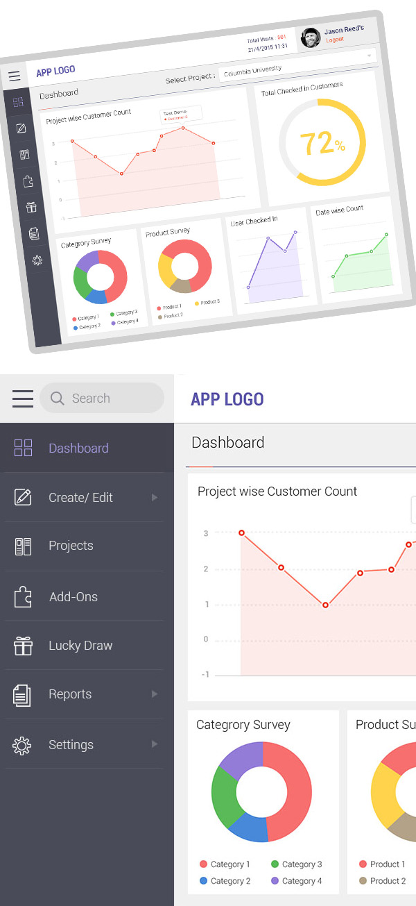 Free iPad Dashboard UI PSD