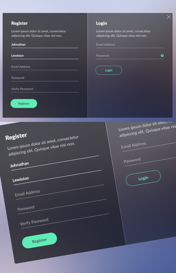 Free Login Modal PSD