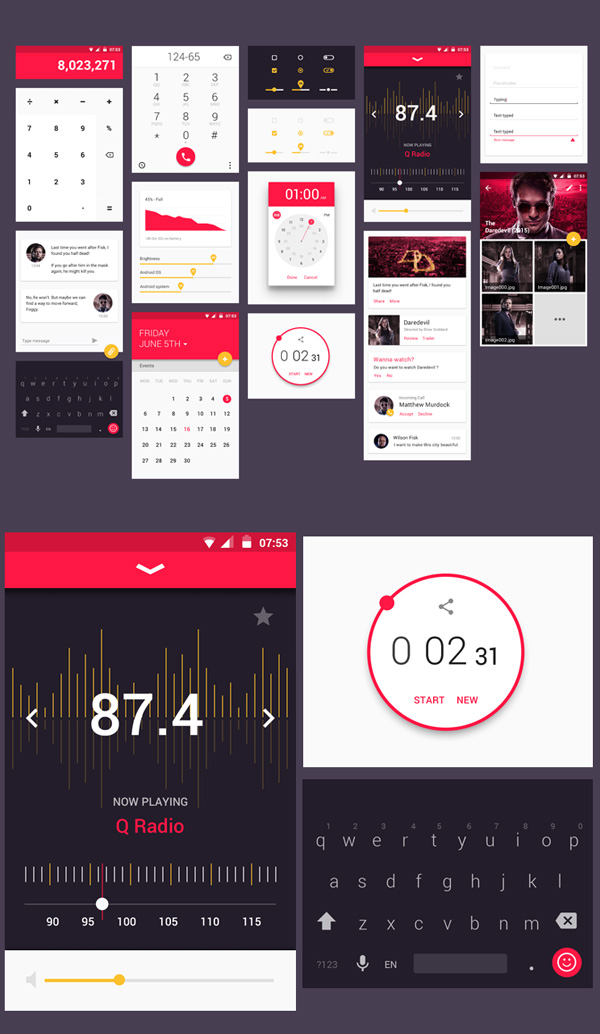 Free Material Design PSD UI Kit