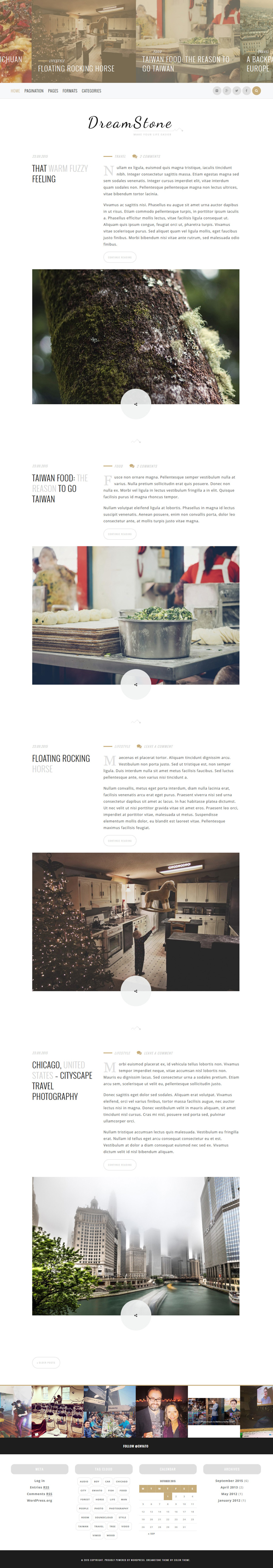 DreamStone - Personal WordPress Blog Theme