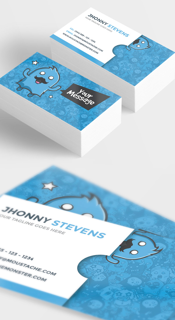 Moustache Monster Business Card