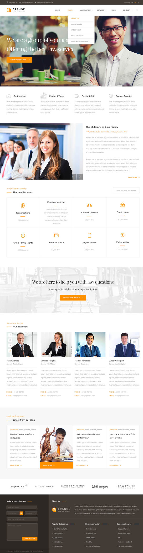 Erange- Responsive HTML Template for Law Firm