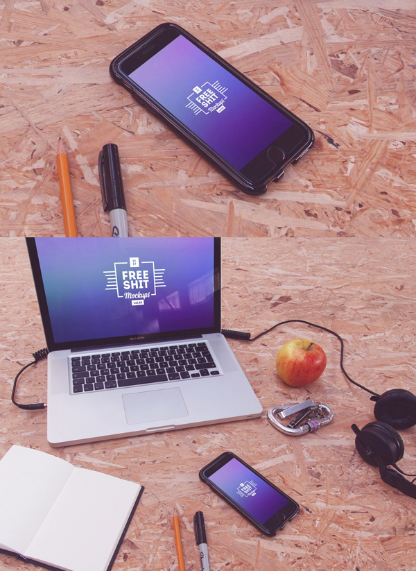 Free Hi-Res iPhone & MacBook mockups