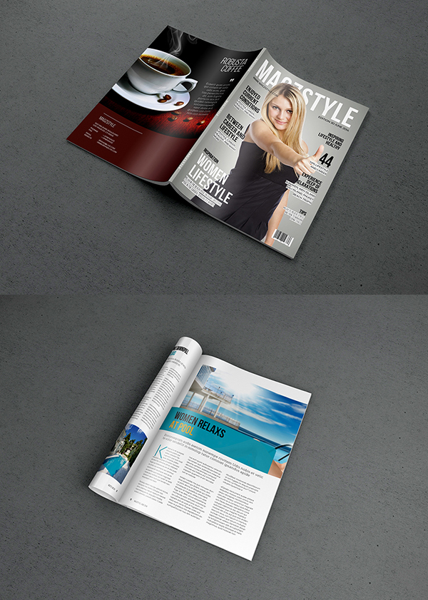 Free Photorealistic Magazine MockUp PSD