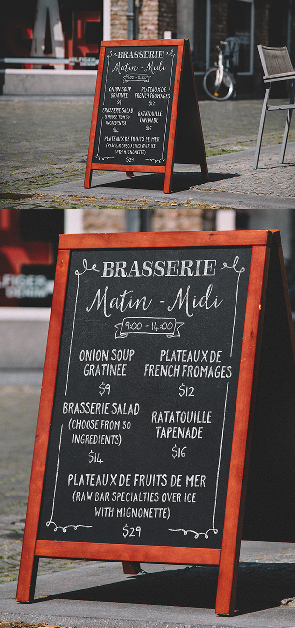 Free A-Frame Chalkboard Menu MockUp