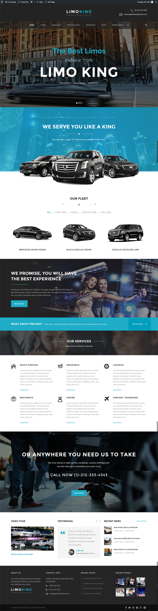 Limo King - Limousine / Transport / Car Hire Theme