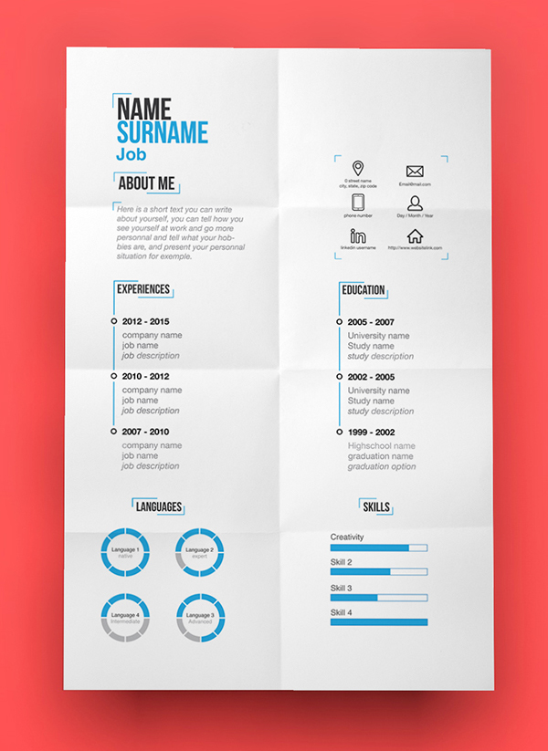 Free Modern Resume Template (PSD)