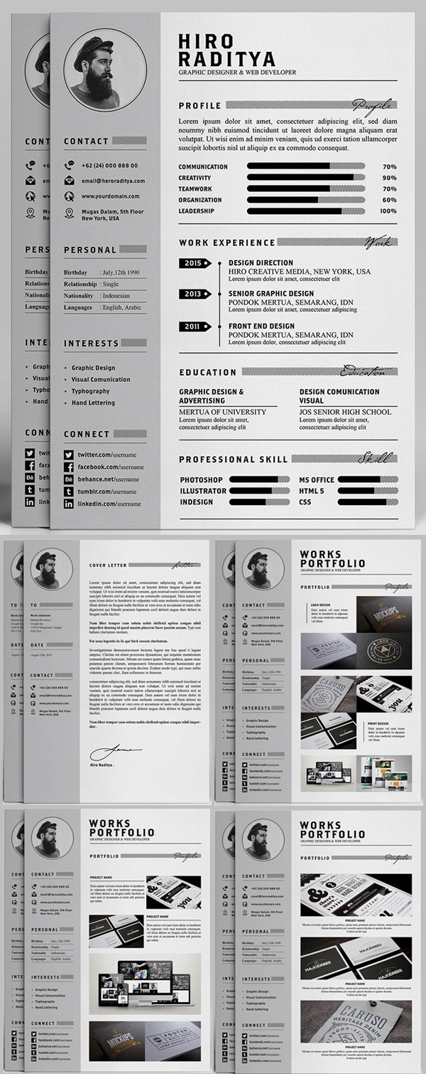 Free Professional Resume, Letter & Portfolio Templates (AI, PSD)