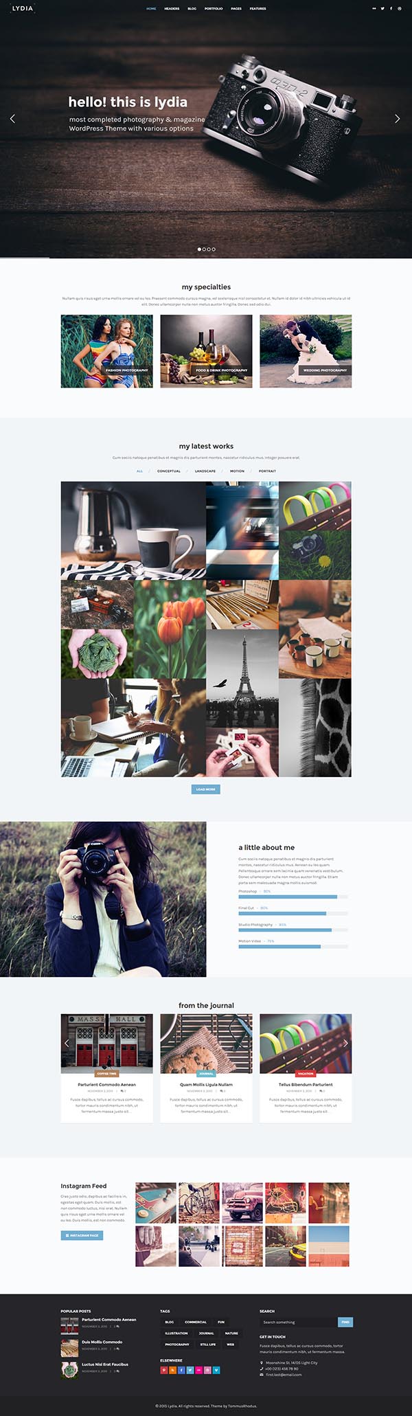 Lydia – Photography & Magazine WordPress Theme