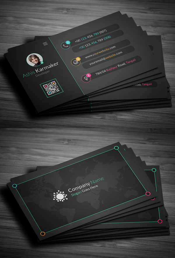 Creative Dark Business Card Design